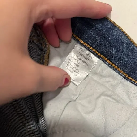 Judy Blue 9/29 The Boyfriend $79 Distressed Slim Fit Jeans Stretch Cotton Denim - Picture 6 of 6